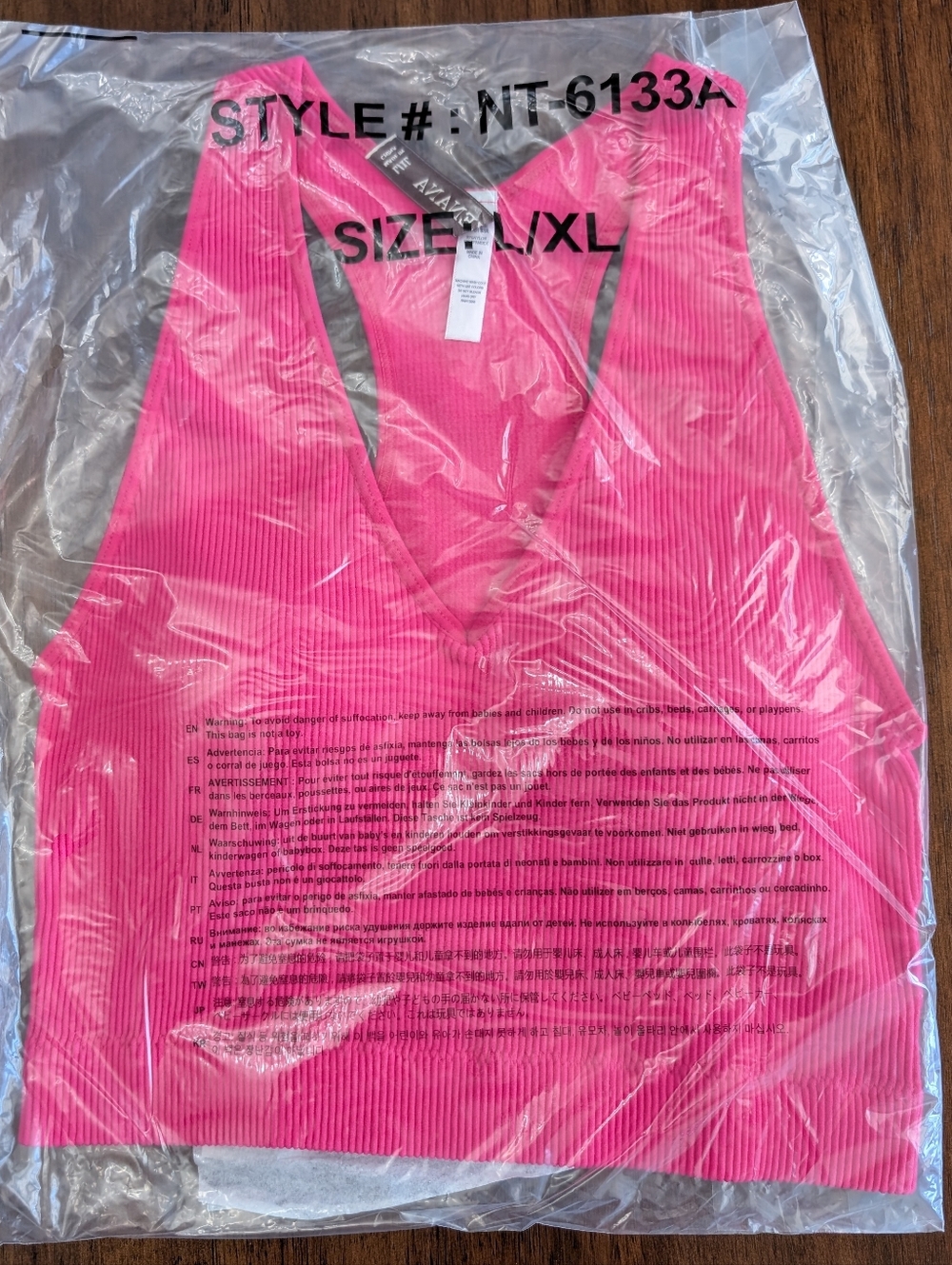 Zenana Hot Pink Ribbed PADDED Cropped Racerback Tank Top Brami bralette New